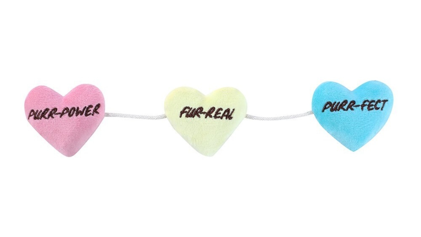 Paws and Claws Pet Cat 27cm Heart Toy - Pack of 3