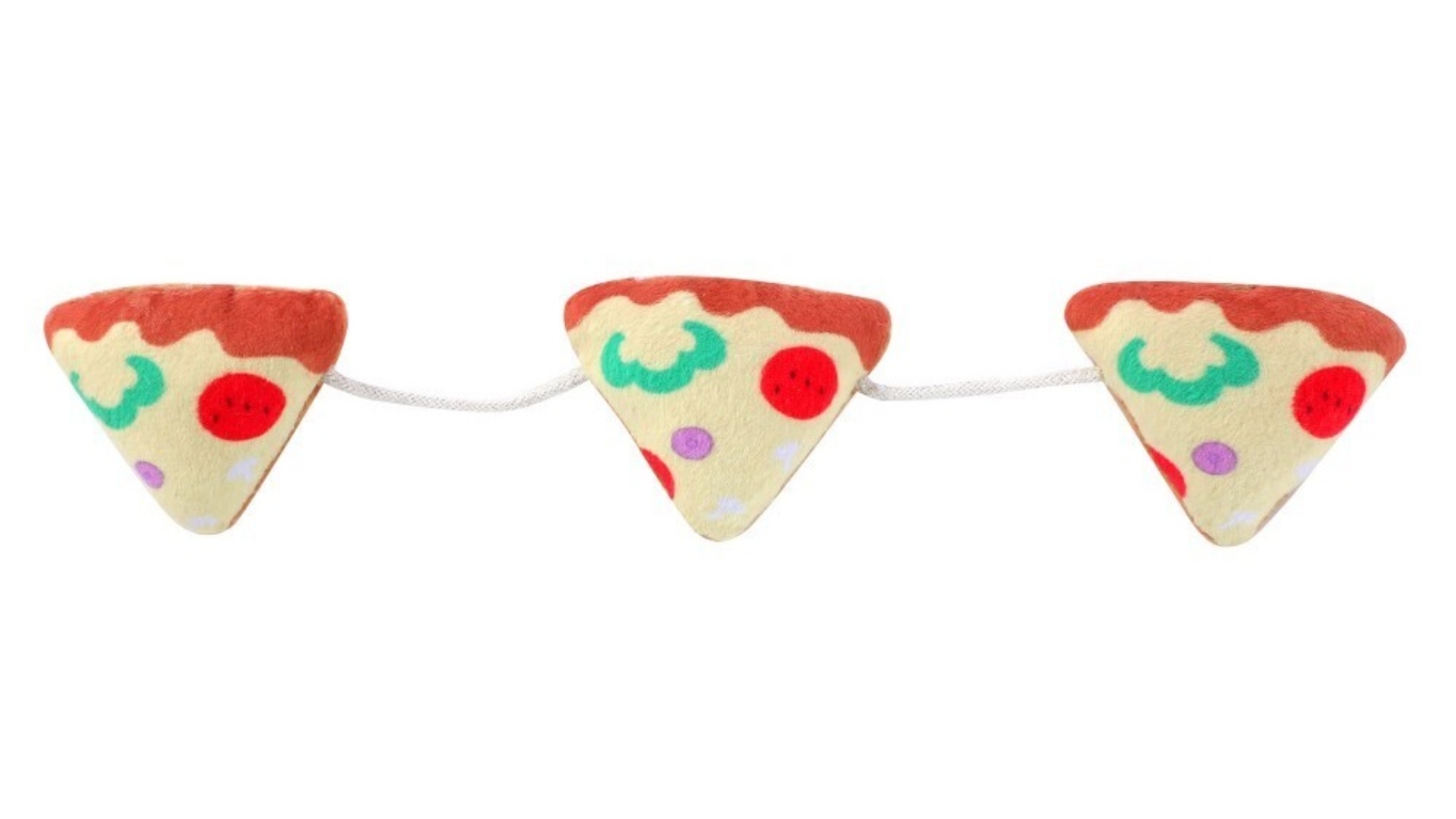 Paws and Claws Pet Cat 27cm Pizza Toy - Pack of 3
