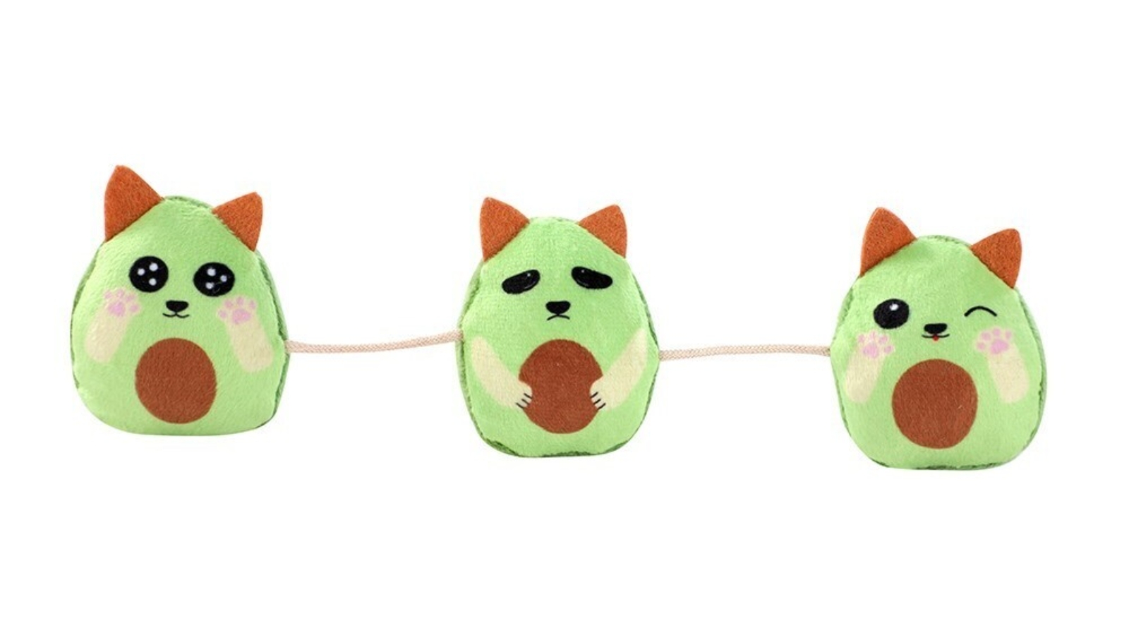 Paws and Claws Cat 27cm Avocado Toy - Pack of 3