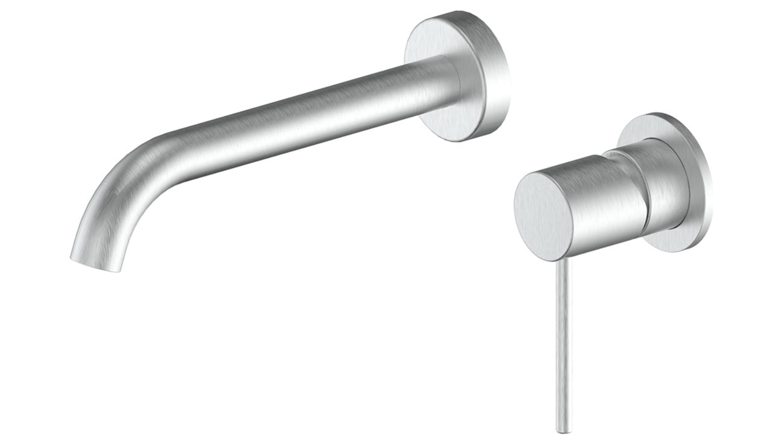 Gisele Wall Basin Mixer - Brushed Stainless