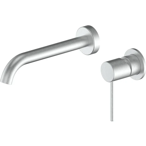 Gisele Wall Basin Mixer - Brushed Stainless