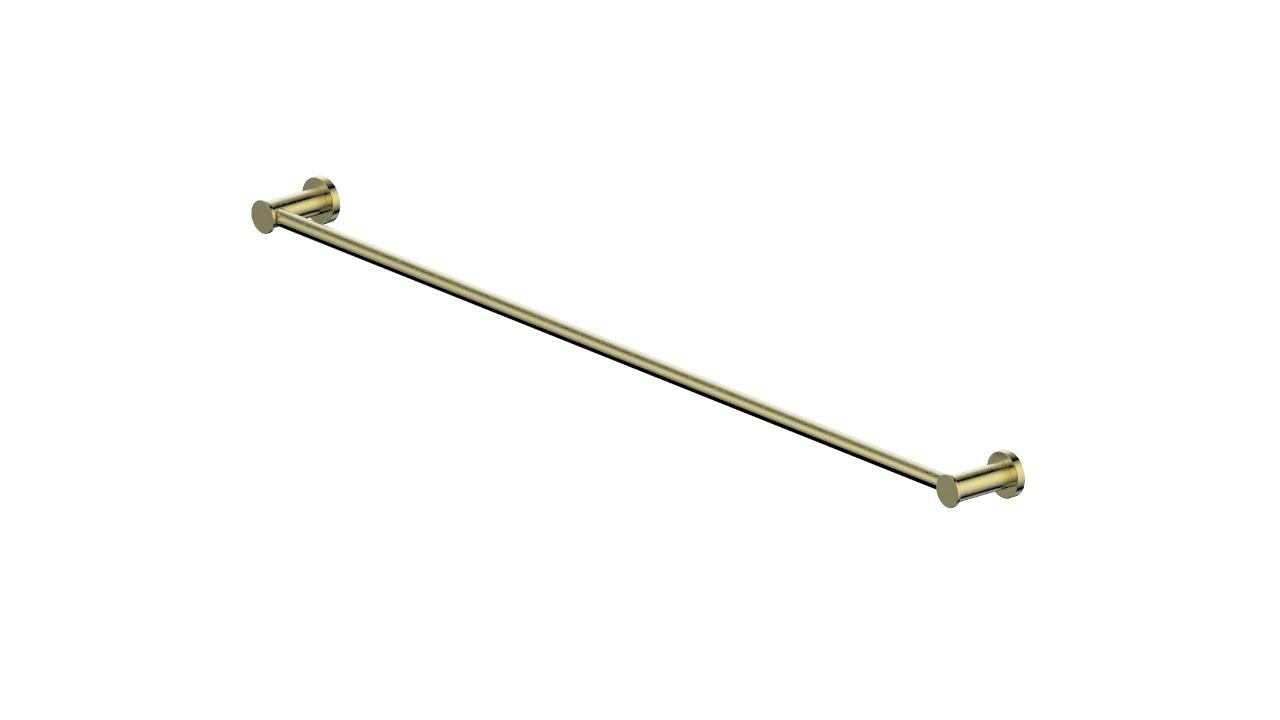 Greens Reason Single Towel Rail - Brushed Brass