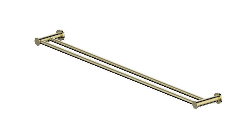 Greens Reason Double Towel Rail - Brushed Brass
