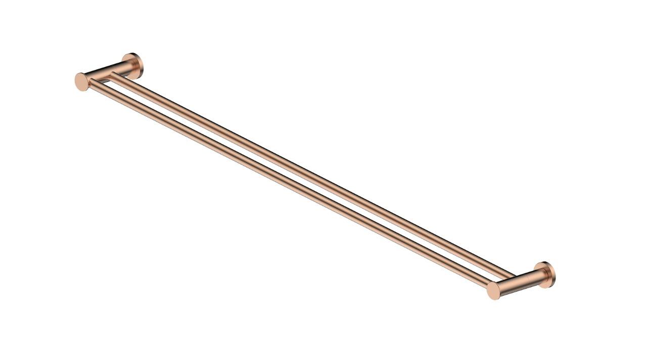 Greens Reason Double Towel Rail - Brushed Copper