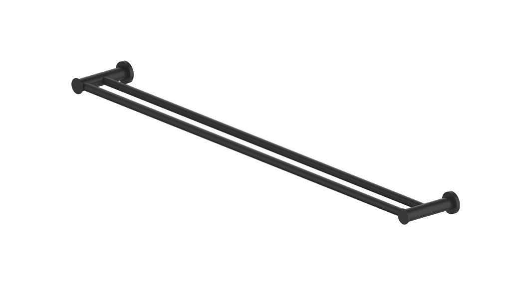 Greens Reason Double Towel Rail - Matte Black