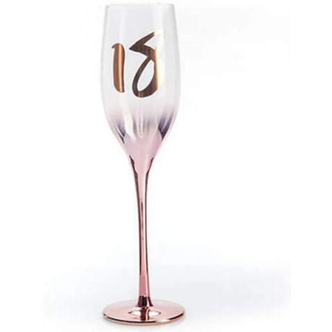 LatestBuy Birthday Blush Champagne Glass - 18th Birthday