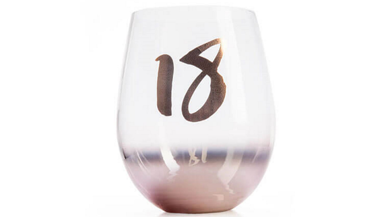 LatestBuy Birthday Blush Stemless Glass - 18th Birthday