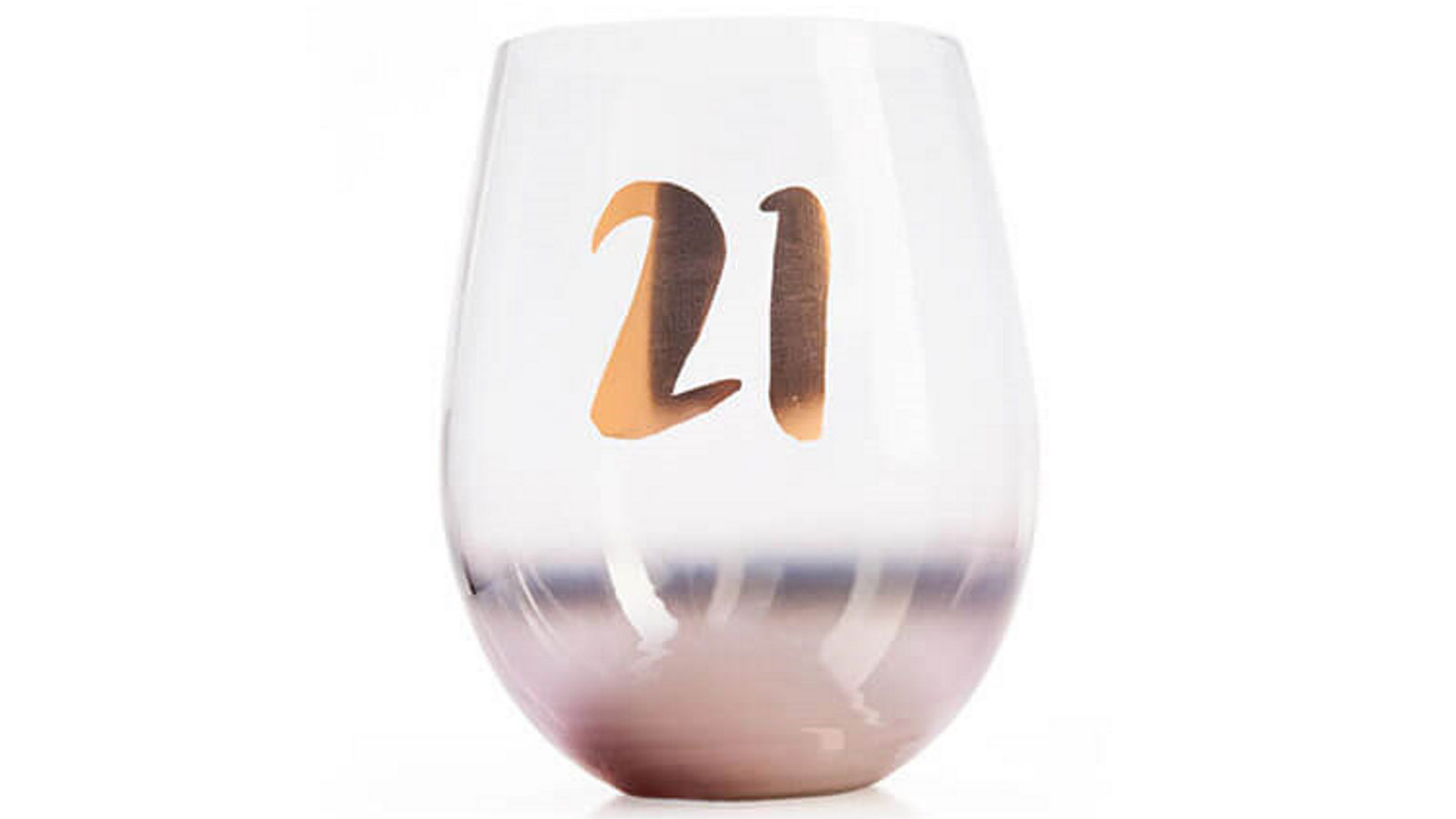 LatestBuy Birthday Blush Stemless Glass - 21st Birthday