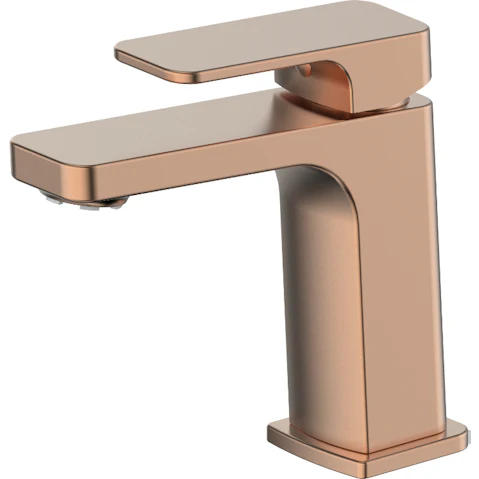 Greens Swept Lead Free Basin Mixer - Brushed Copper