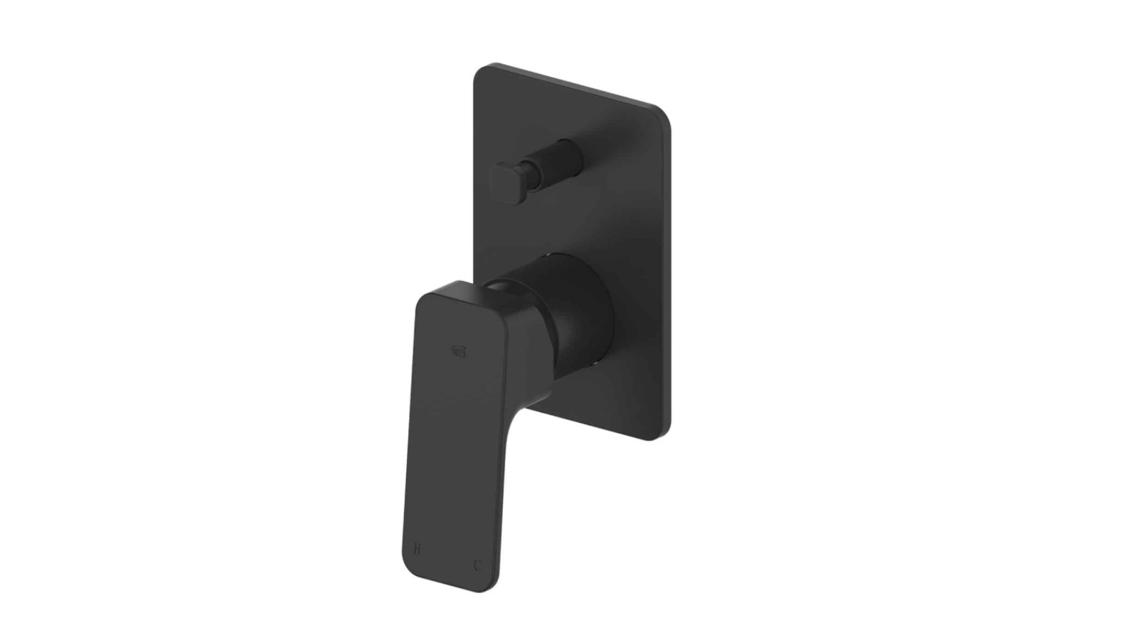 Greens Swept Shower/Bath Diverter Mixer - Matte Black 