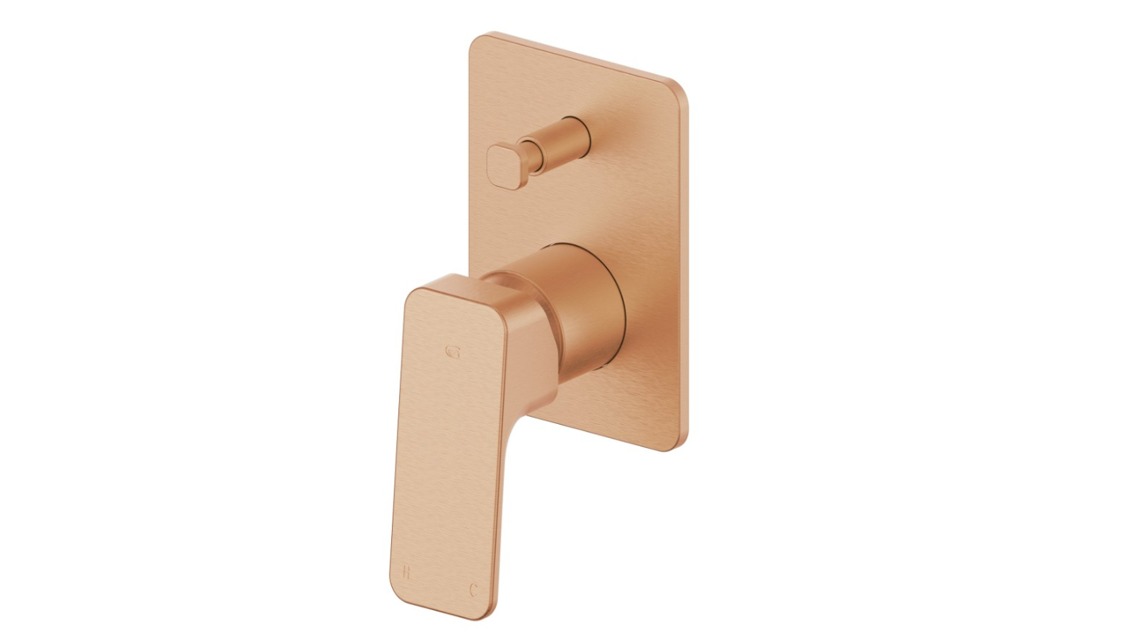 Greens Swept Shower/Bath Diverter Mixer - Brushed Copper