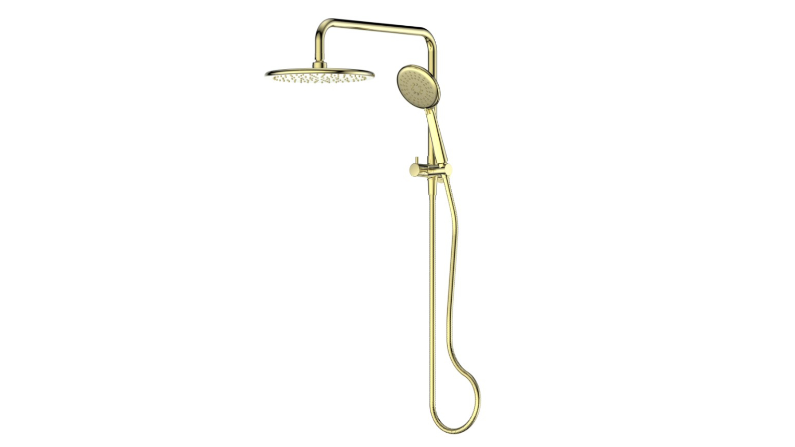 Greens Rocco Short Twin Rail Shower - Brushed Brass