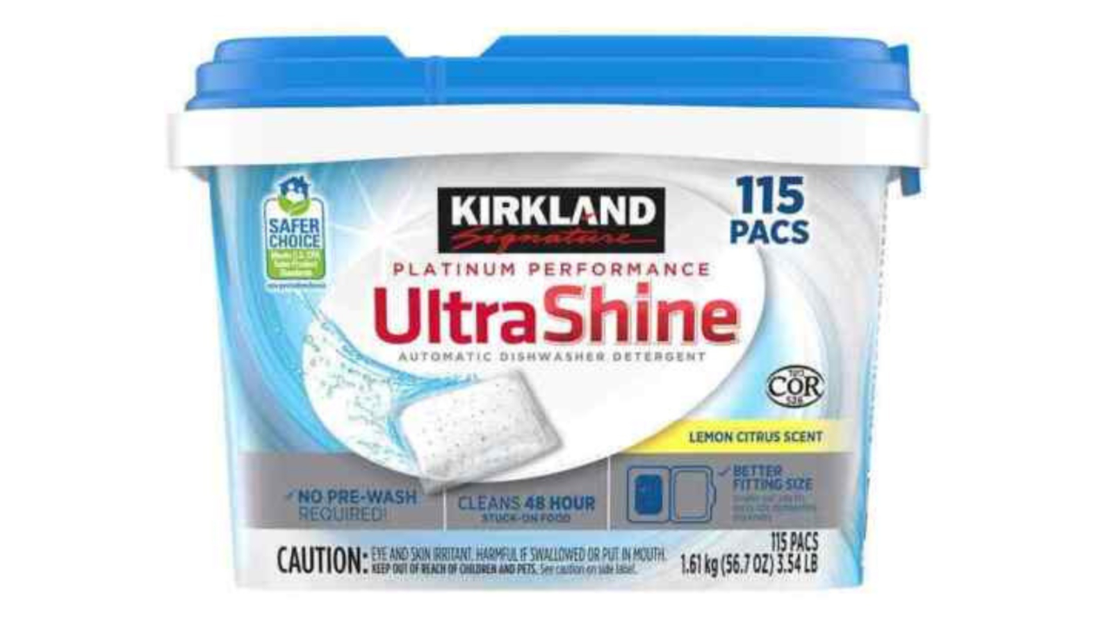 Kirkland Lemon Scent Safer Choice Dishwashing Tab