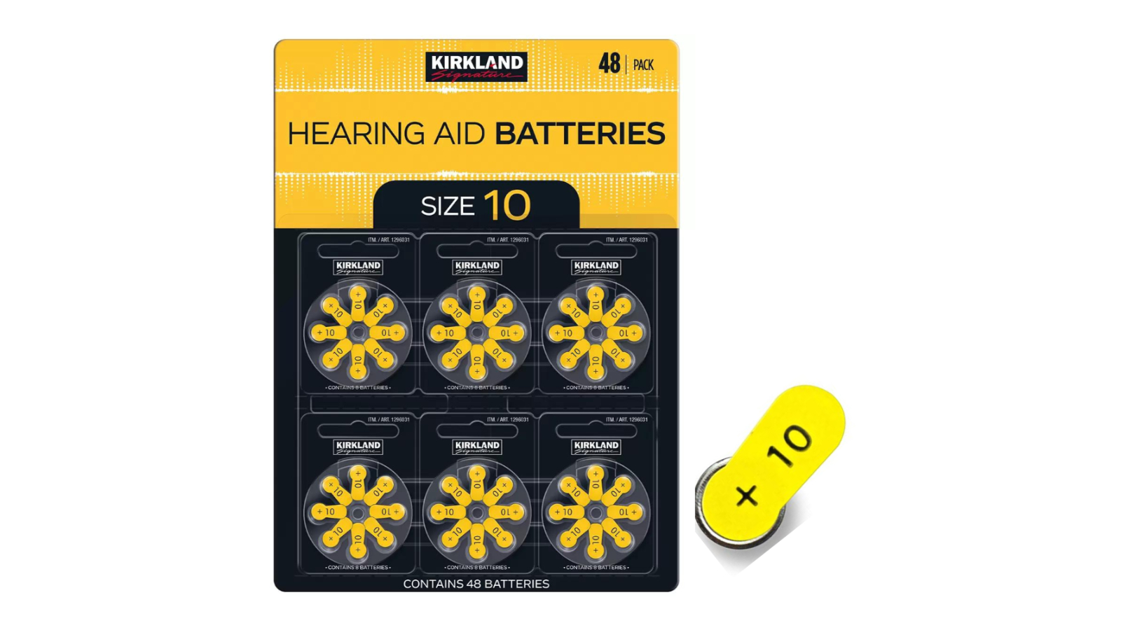 Kirkland Pack of 48 Premium Hearing Aid Batteries - Size 10