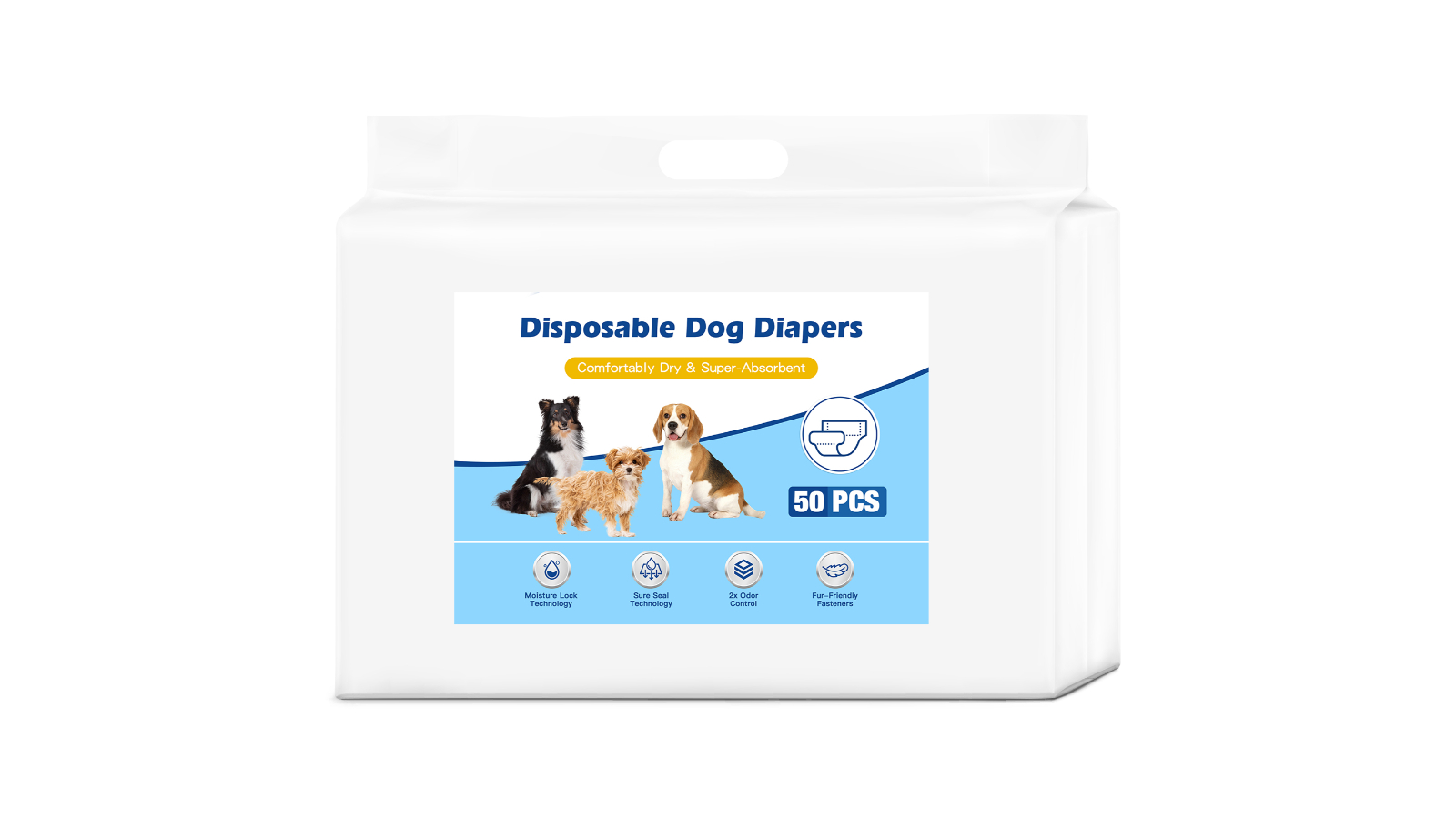 Advwin 50 Piece Belly Wrap Fit Disposable Male Dog Diaper