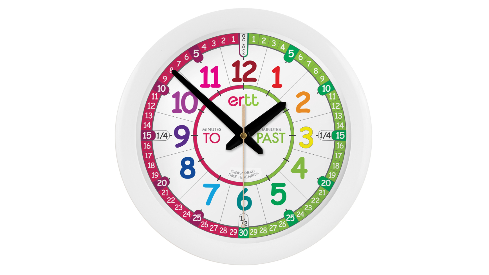 EasyRead Time Teacher Rainbow Wall Clock Harvey Norman