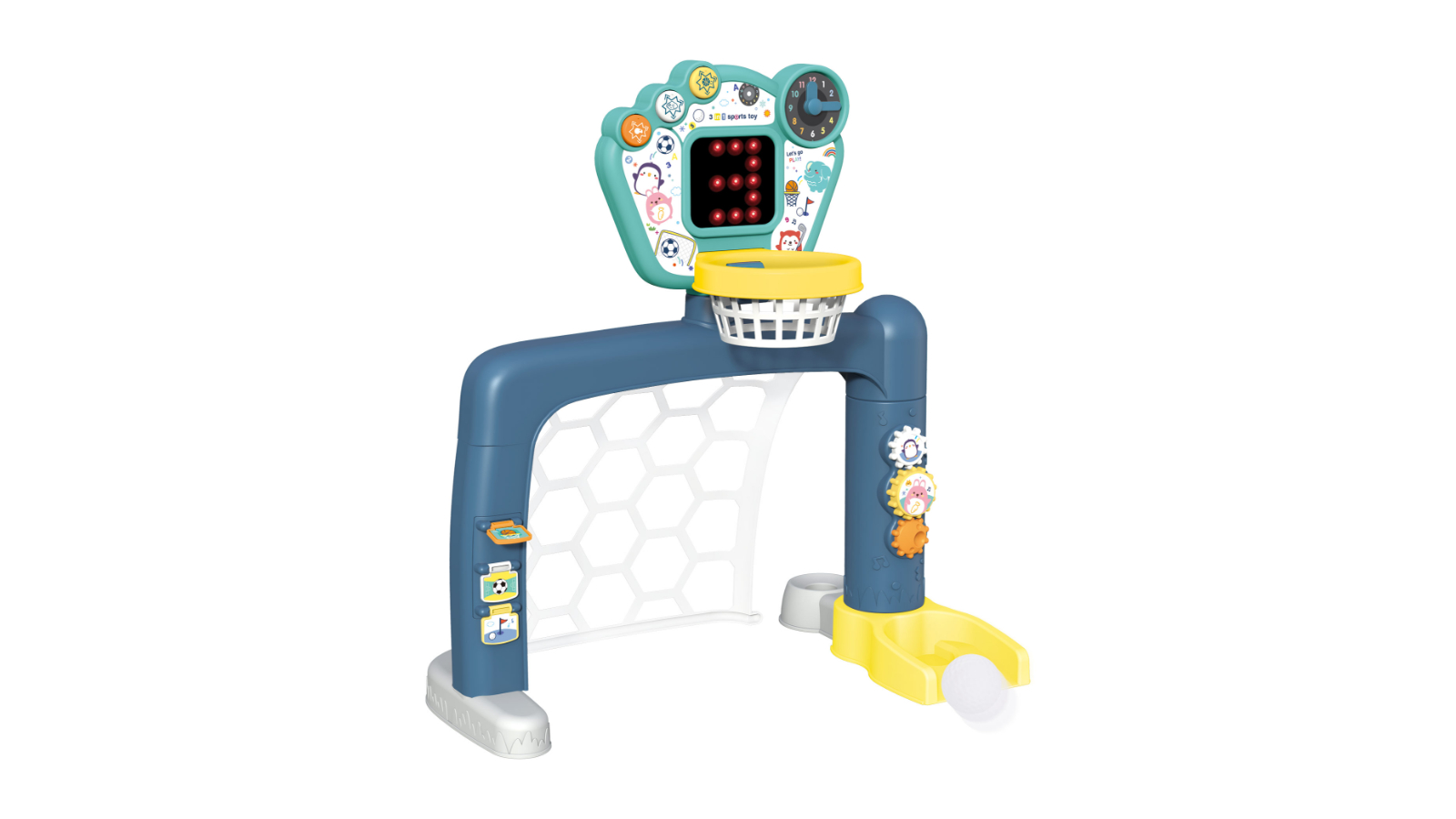 Gem Toys Sports World 3-in-1 Adjustable Basketball Soccer Goal and