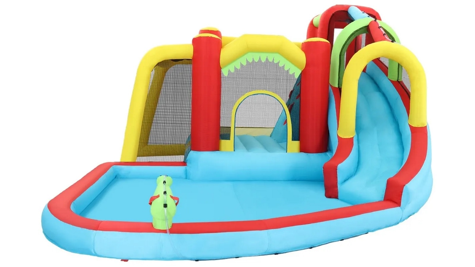 Kidbot 8 In 1 Inflatable Water Park Slide Jumping Castle Soccer Goal with Cannon
