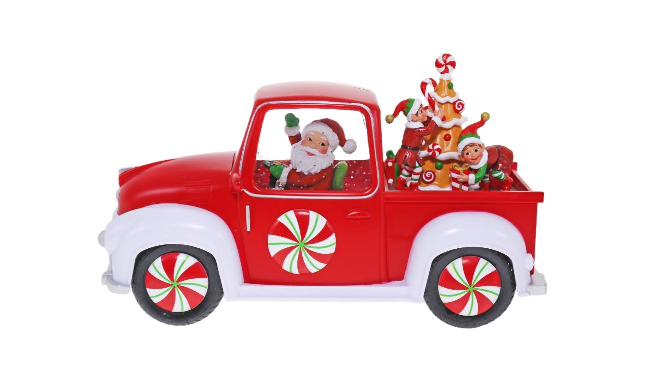 Cotton Candy Xmas Santa Ute with Elves Figure