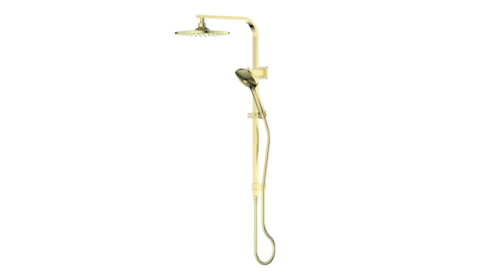 Greens Corban Twin Rail Shower - Brushed Brass