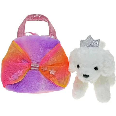 Fancy Pals Bag with White Dog Plush Toy