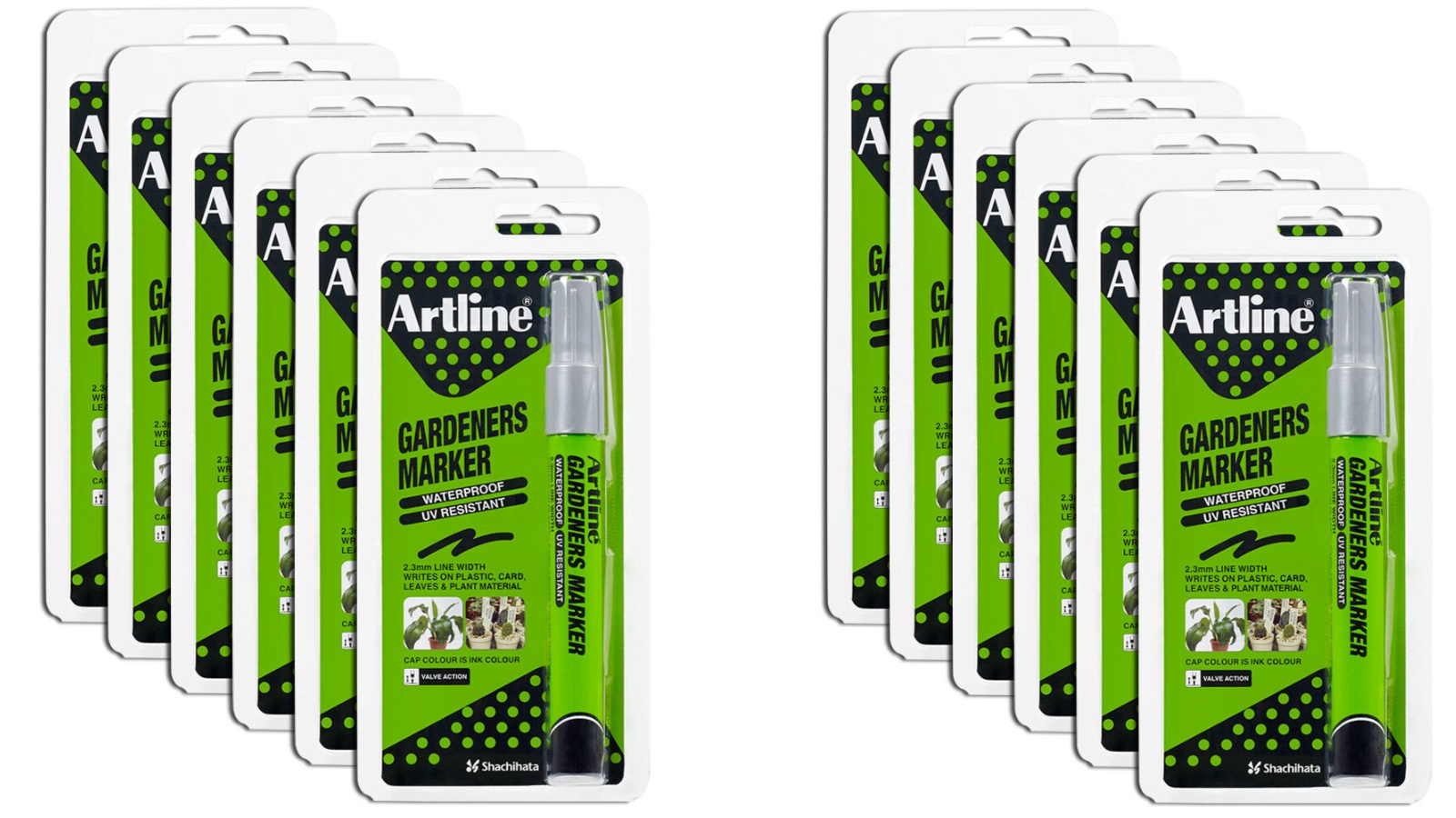 Artline Pack of 12 Gardeners Permanent Marker - Silver