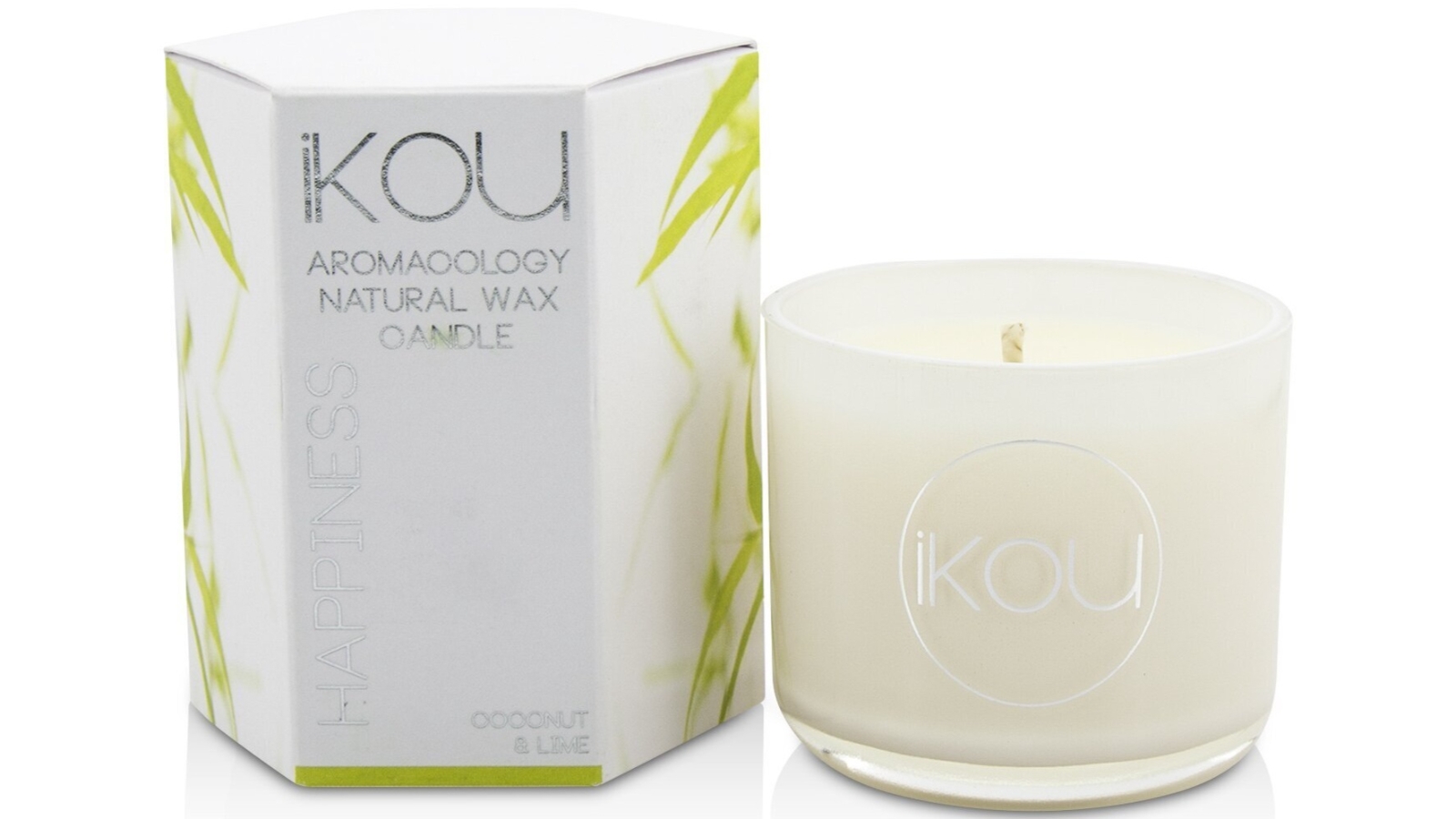 iKOU Eco-Luxury Aromacology Natural Wax Candle Glass - Happiness - 85g