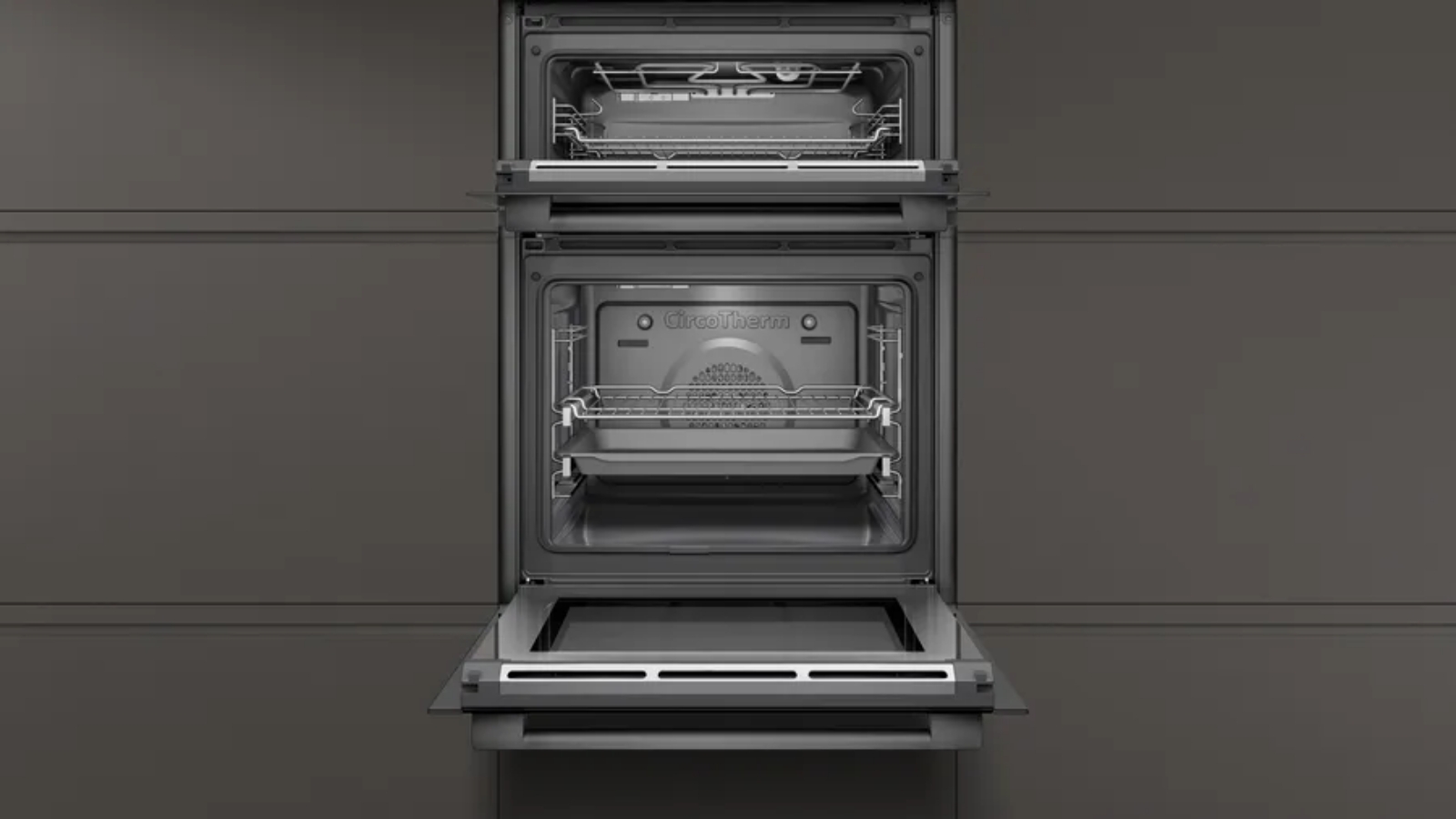 NEFF 600mm N 50 Pyrolytic Double Oven Graphite Harvey Norman