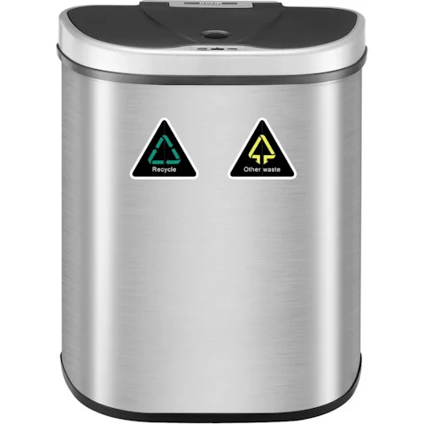 Maxkon 70L Motion Sensor Bin Dual Kitchen Waste Stainless Steel Recycling Bin
