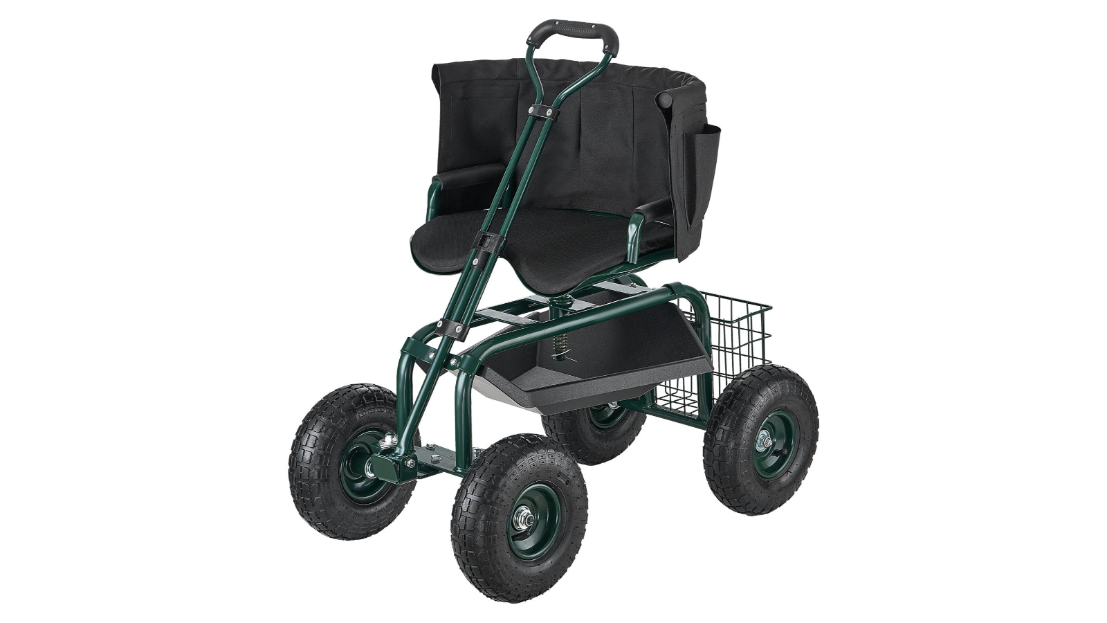 YS Rolling Garden Cart with Swivel Seat and Wheel