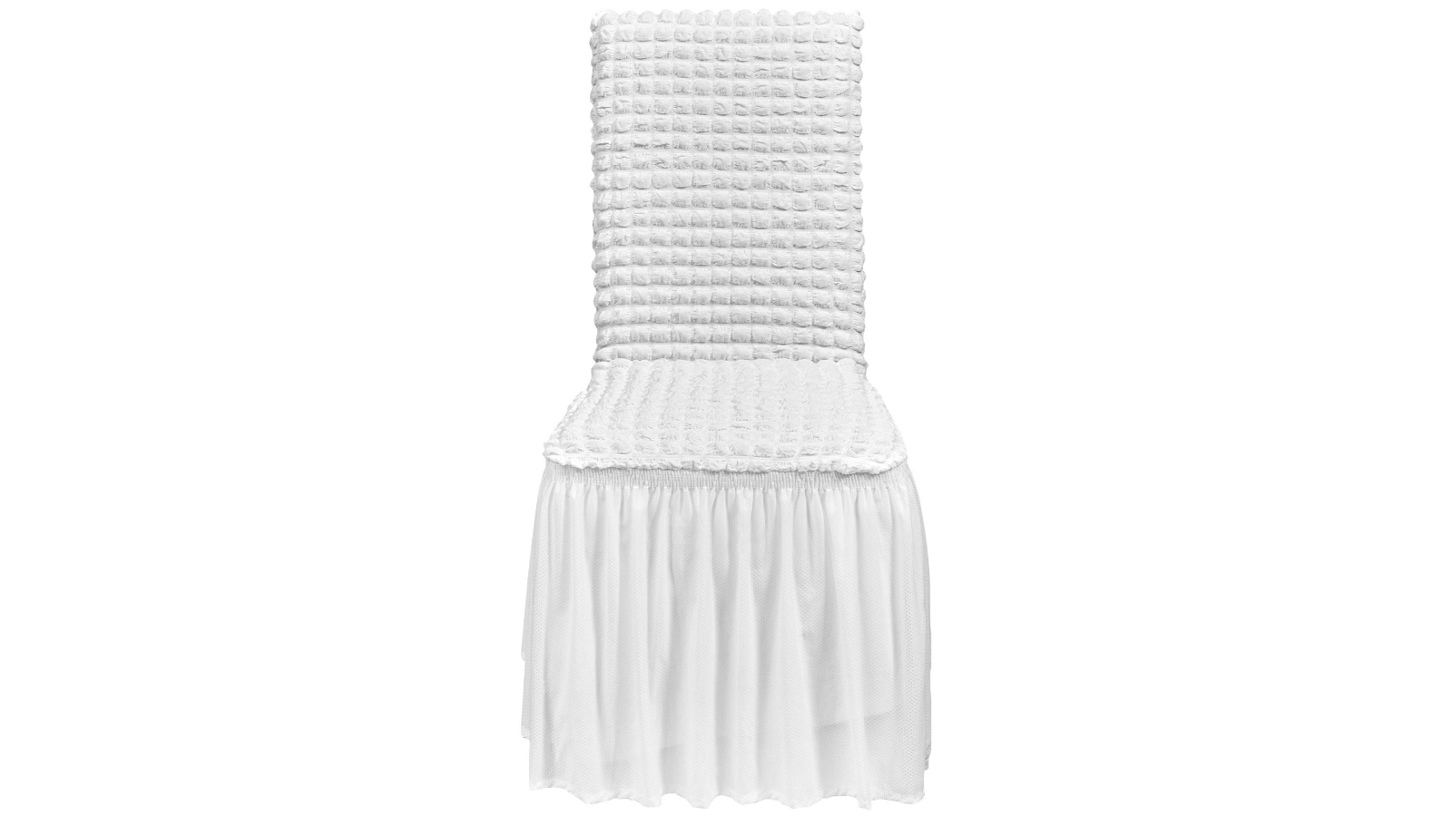 YS Pack of 4 Spandex Folding Chair Cover with Skirt - White