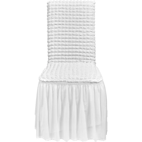 YS Pack of 4 Spandex Folding Chair Cover with Skirt - White