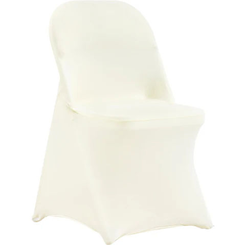 YS Pack of 30 Universal Spandex Folding Chair Cover - Ivory White