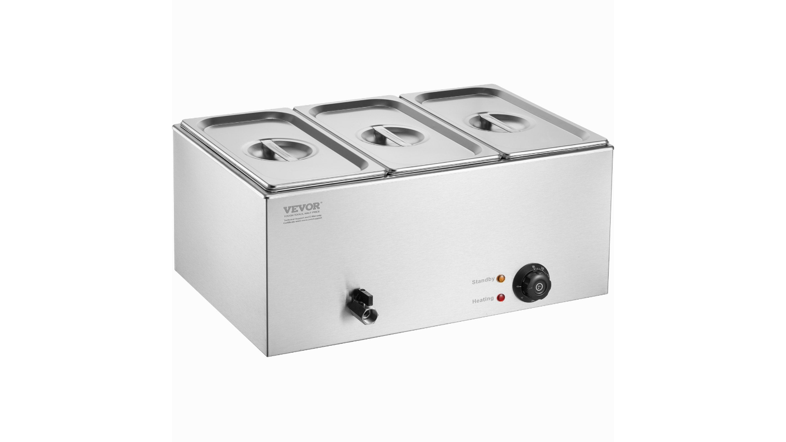 YS 3-Pan Electric Steam Commercial Food Warmer - 16.5 Litre