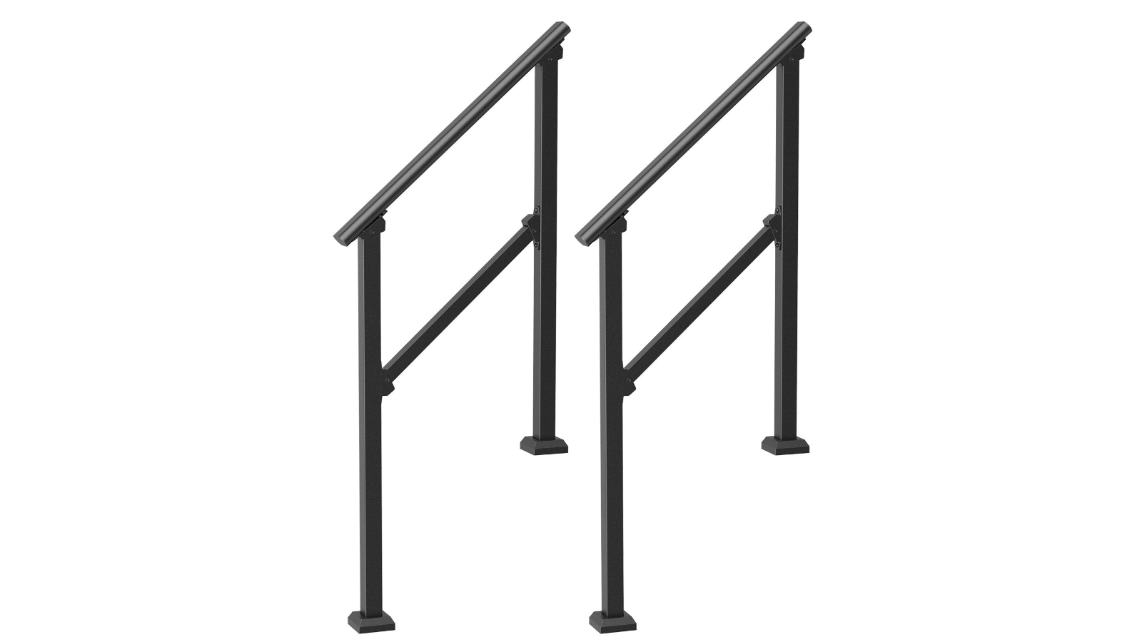 YS 2 Piece Outdoor Handrail for Senior - Black