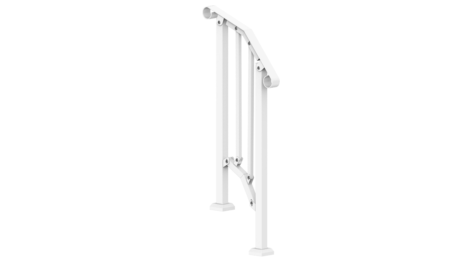 YS 2-Step Carbon Stee Outdoor Handrail - White