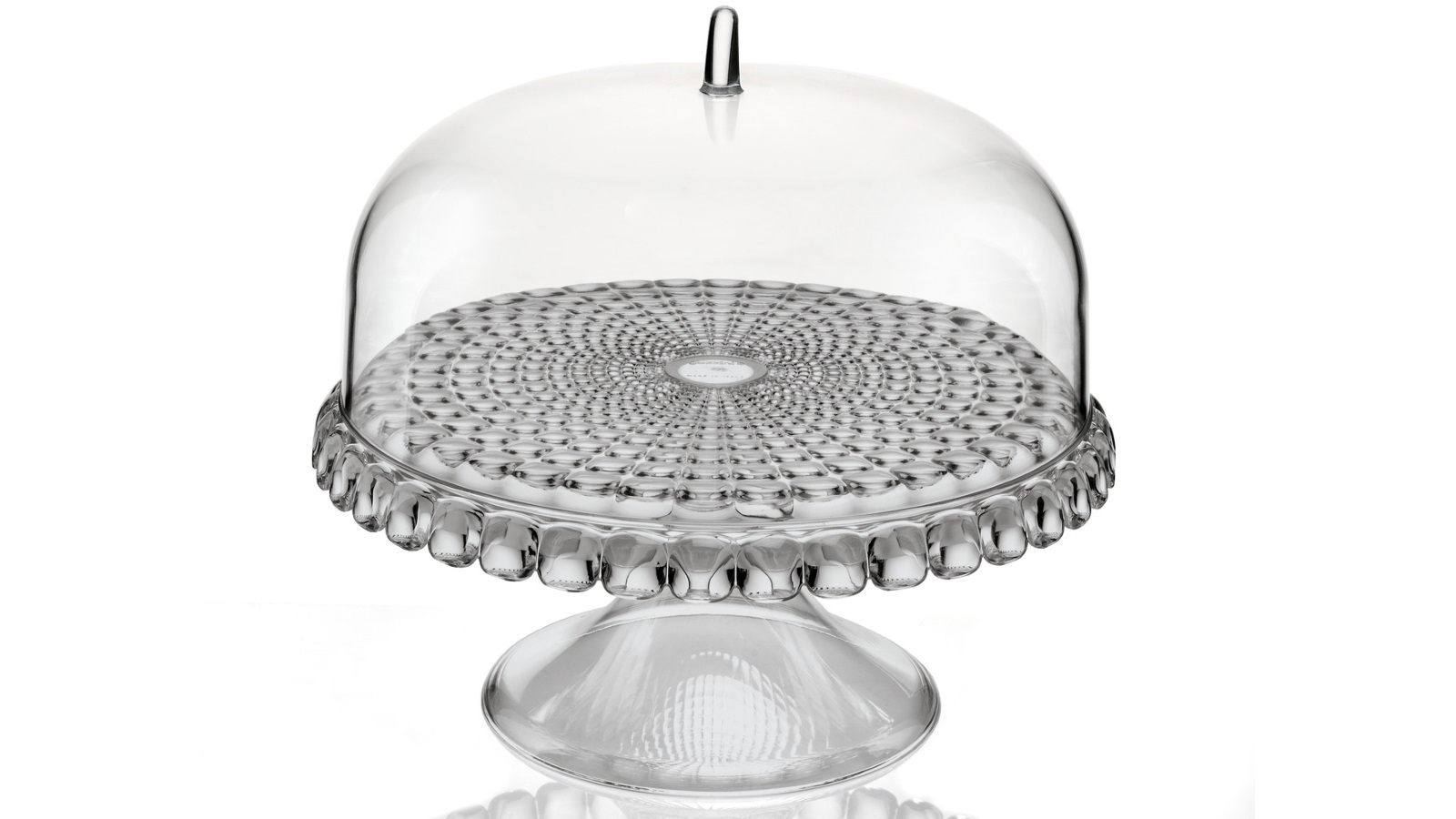 Guzzini Tiffany Small Cake Stand with Dome - Grey | Harvey Norman