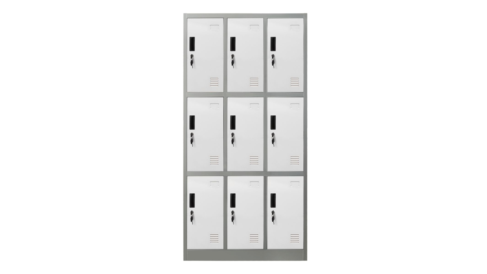 9-Door Steel Locker Cupboard Storage Cabinet for Home Office School Gym