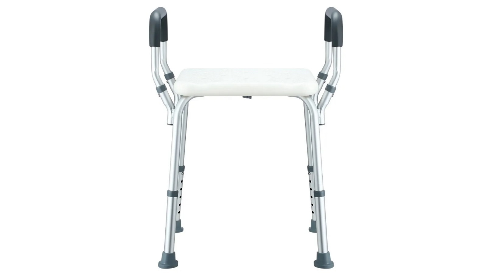Adjustable Shower Chair Seat Bath Stool with Padded Armrests