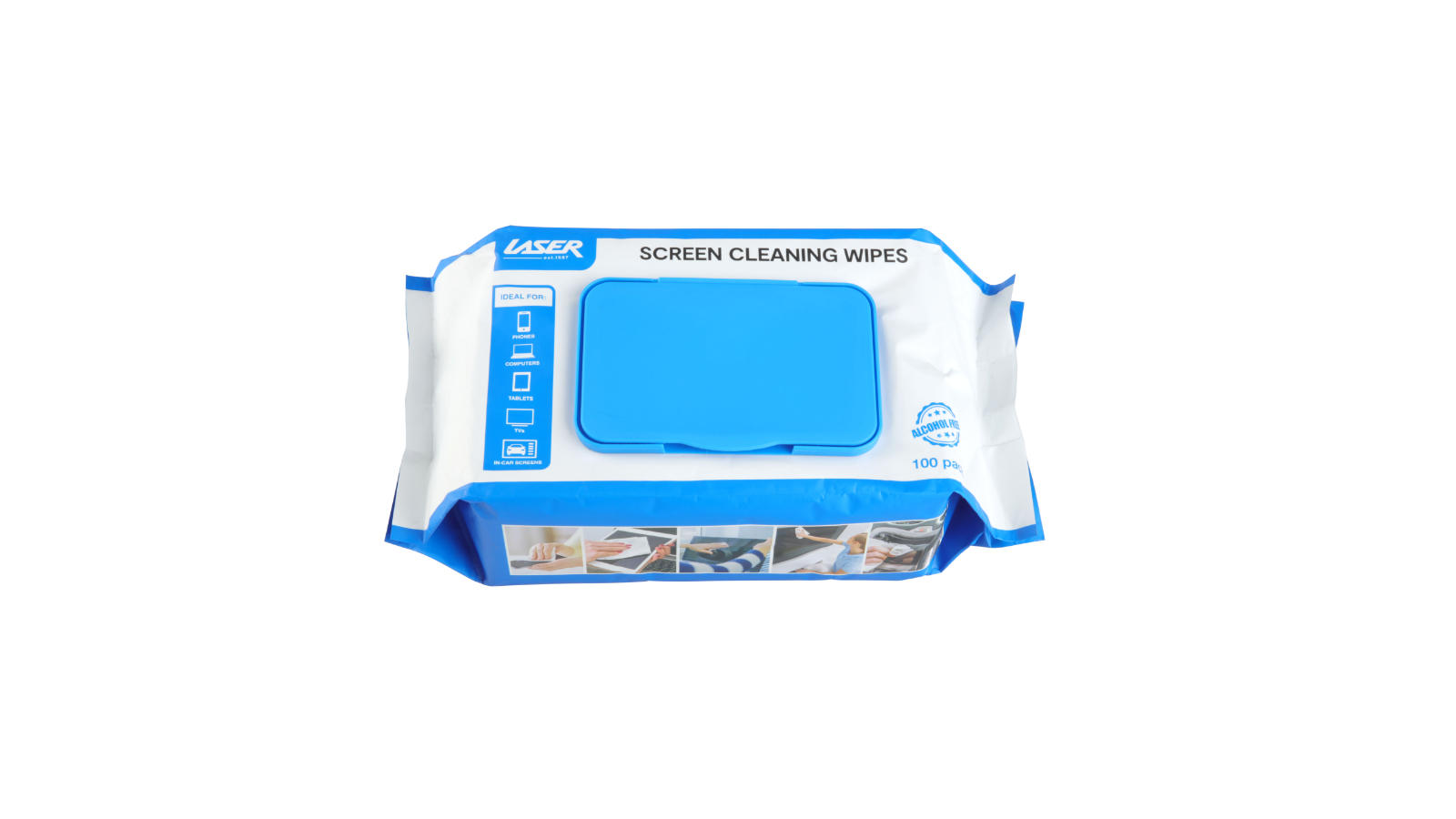 Laser Alcohol-Free Cleaning Wipes 100 Pack