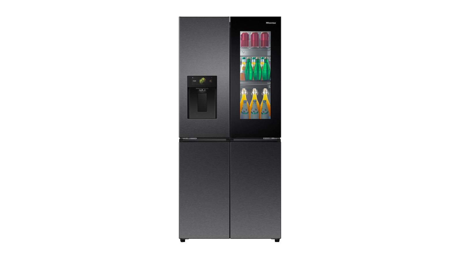 Hisense 484L PureView Water Dispenser Auto Ice Maker French Door Fridge - Dark Stainless Steel