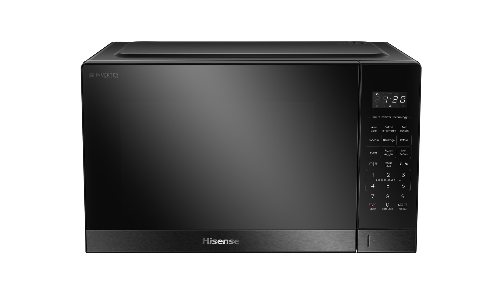 Hisense Black Mirror 1100W Smart Cooking Solo Inverter Microwave - 42L