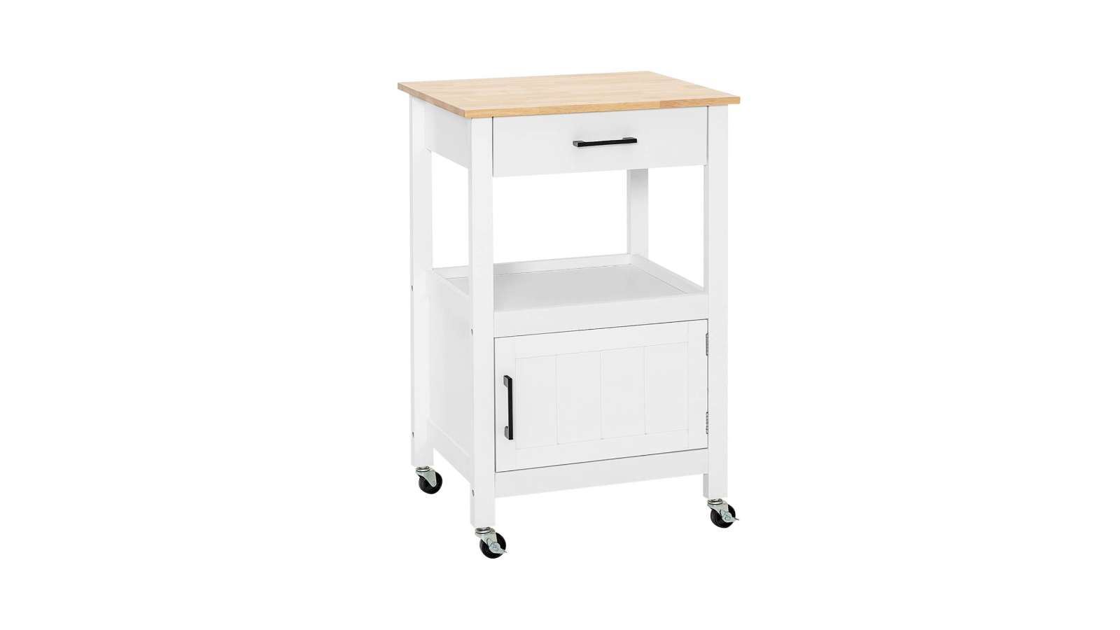 Costway Kitchen Island Trolley Buffet Cart with Drawer - White
