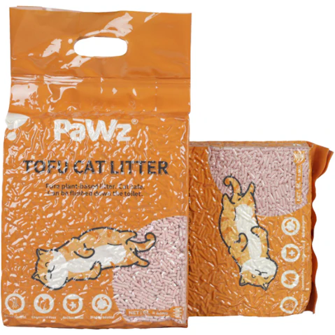 Pawz 2.5kg Super Absorbent Peach Flushable Tofu Cat Litter