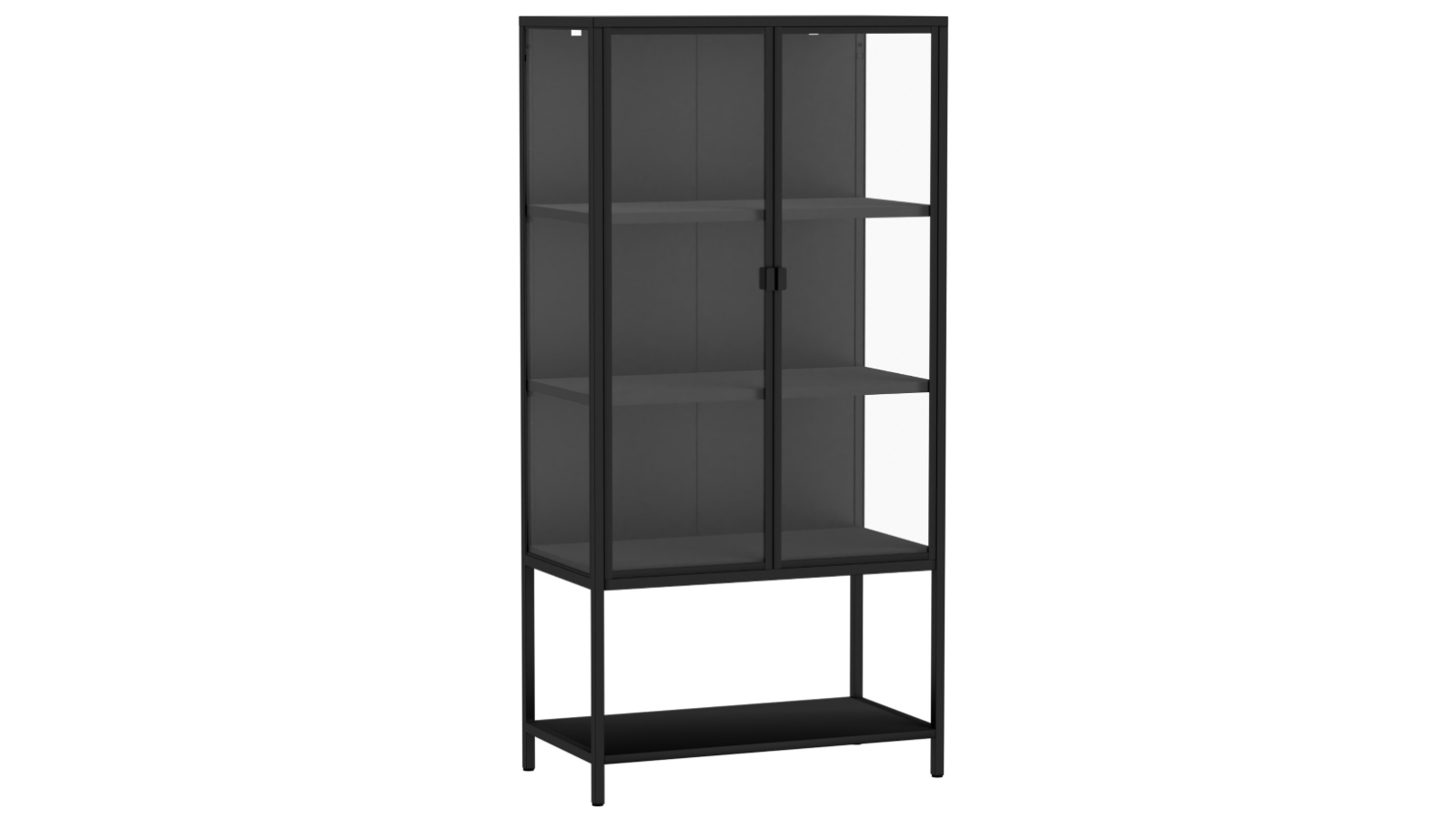 Stacked 4-Tier Tempered Glass Steel Storage Display Cabinet - Clear
