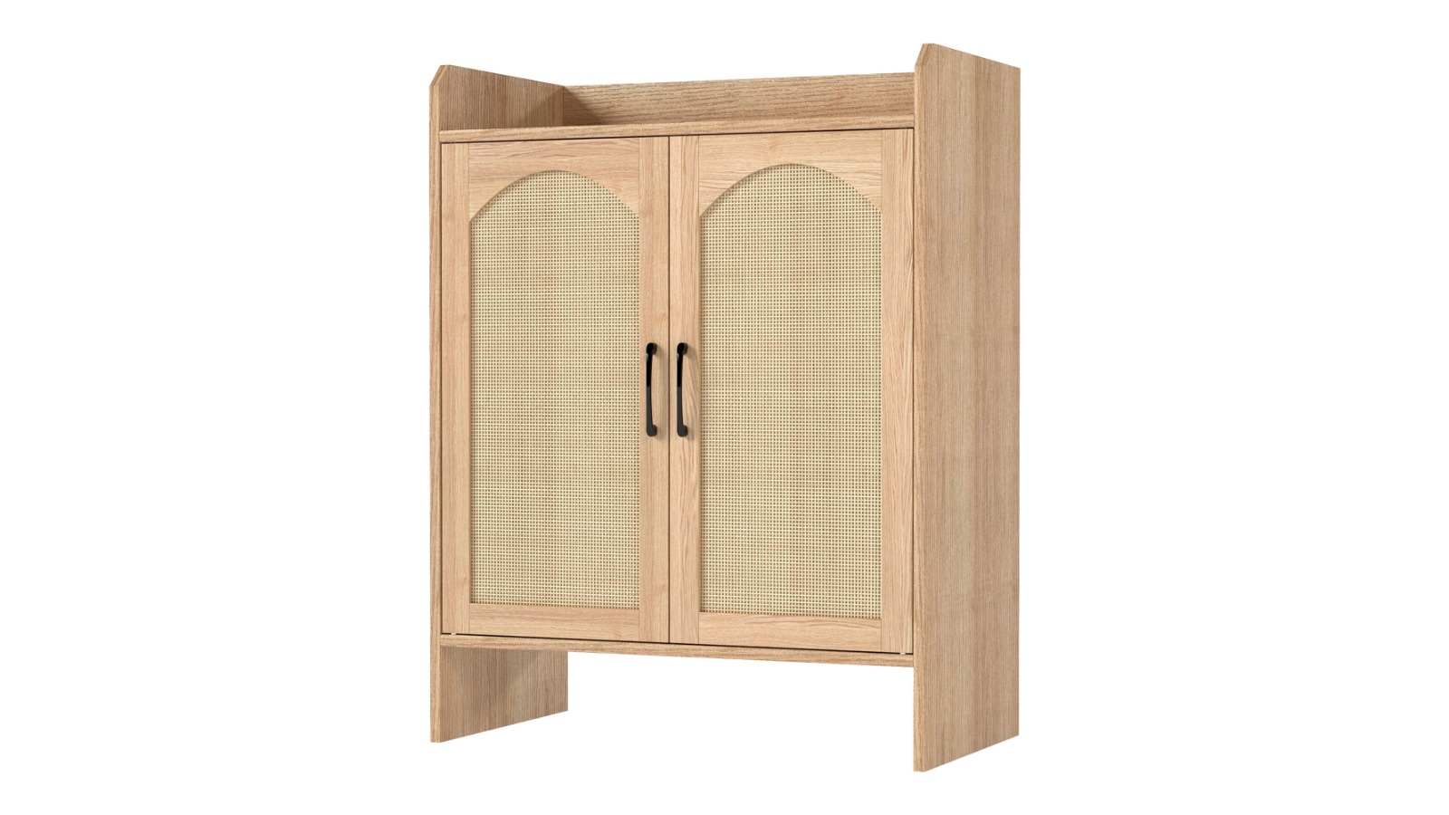 Levede 5-Tier Shoe Cabinet Wooden Double Door Storage Rack