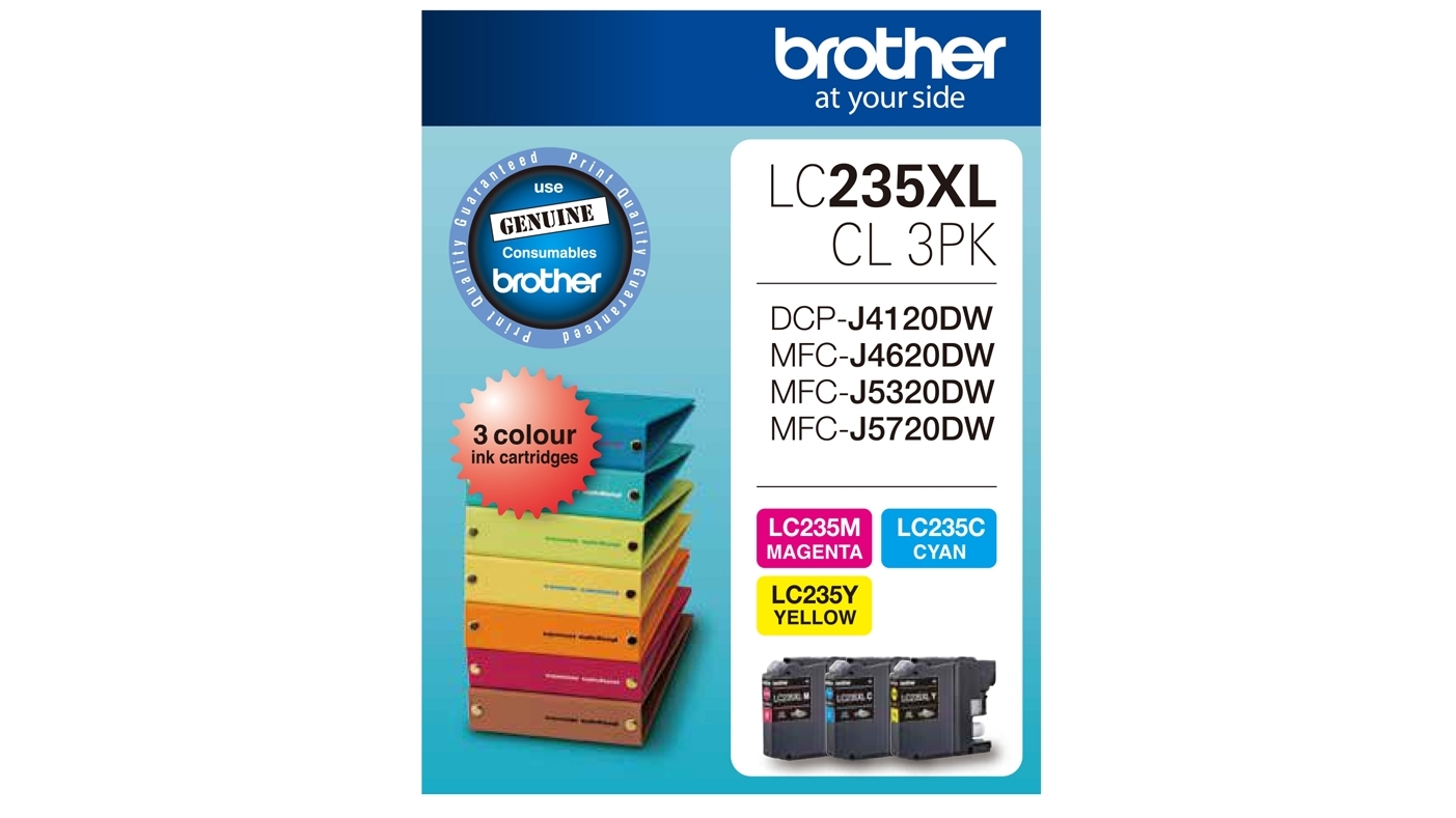Brother LC235XLCL3PK Ink Cartridge- Magenta/Yellow/Cyan