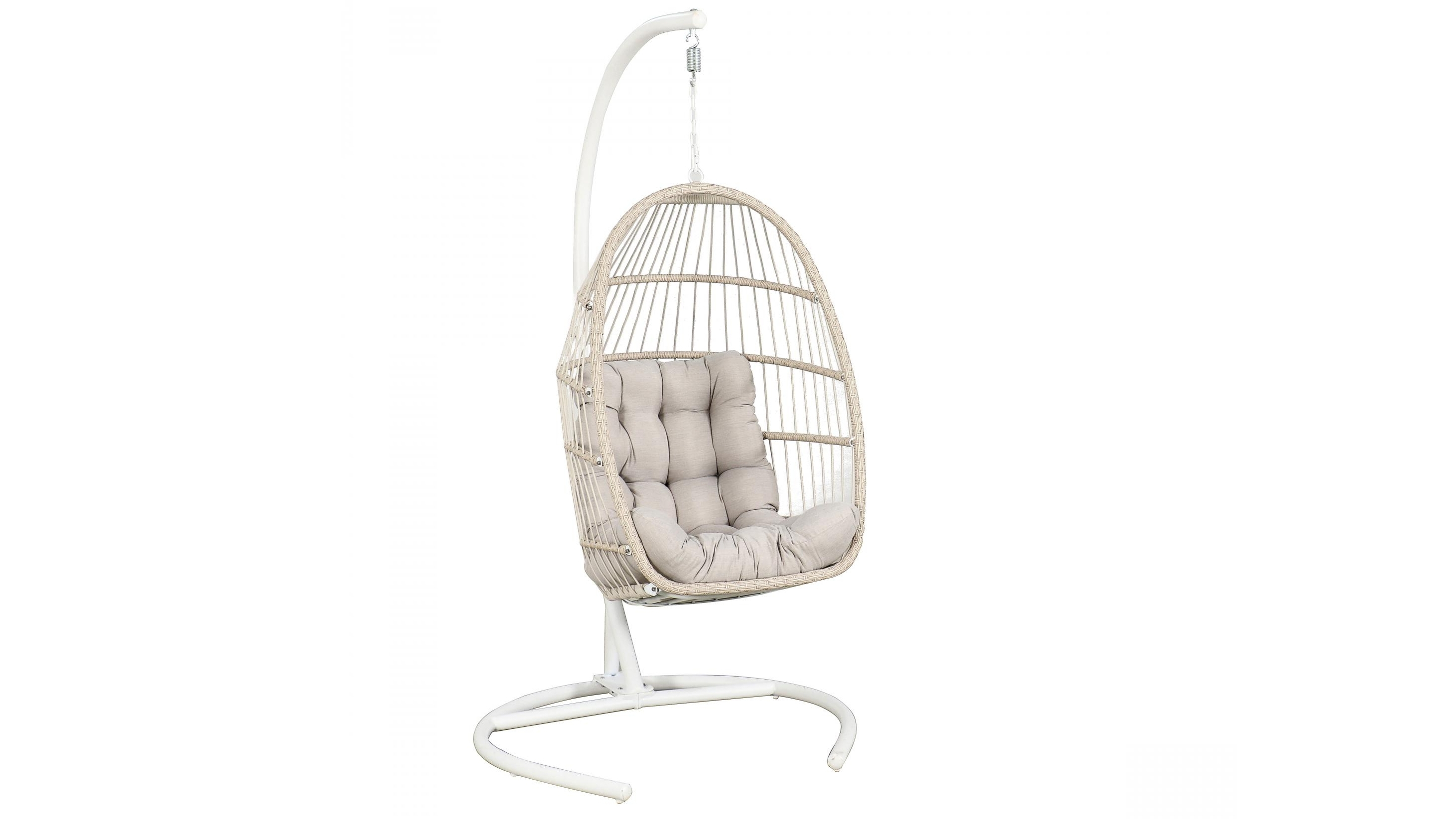 Ancona Outdoor Hanging Egg Chair- White 