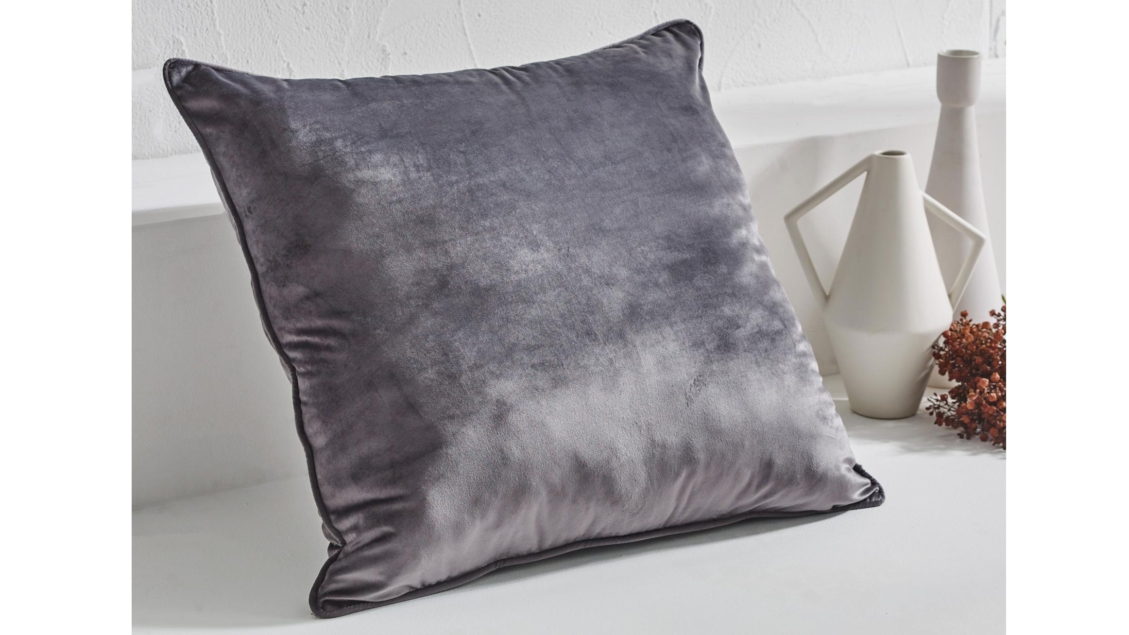 L'Avenue Velvet Charcoal European Pillowcase