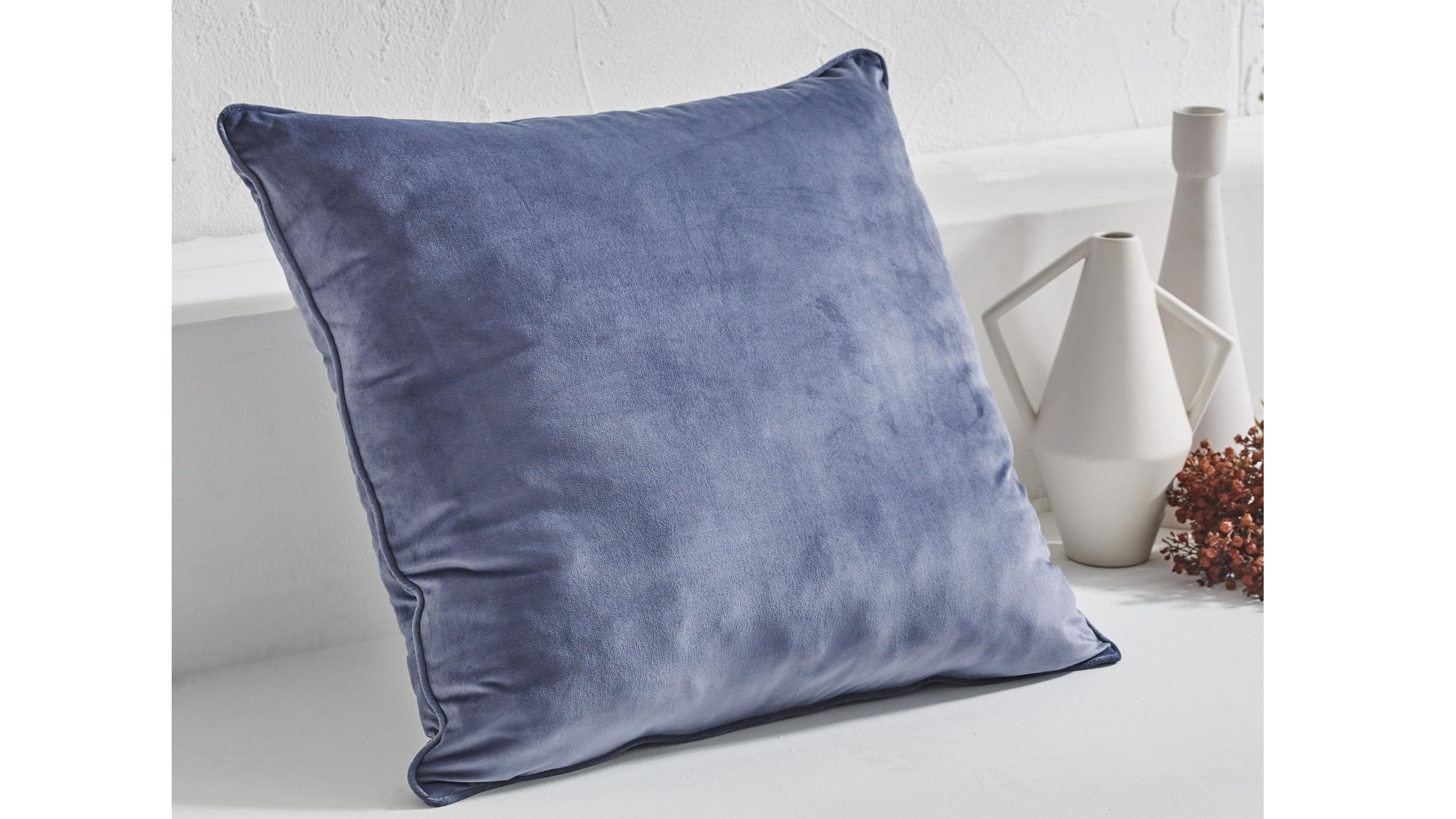 L'Avenue Velvet Dusty Blue European Pillowcase